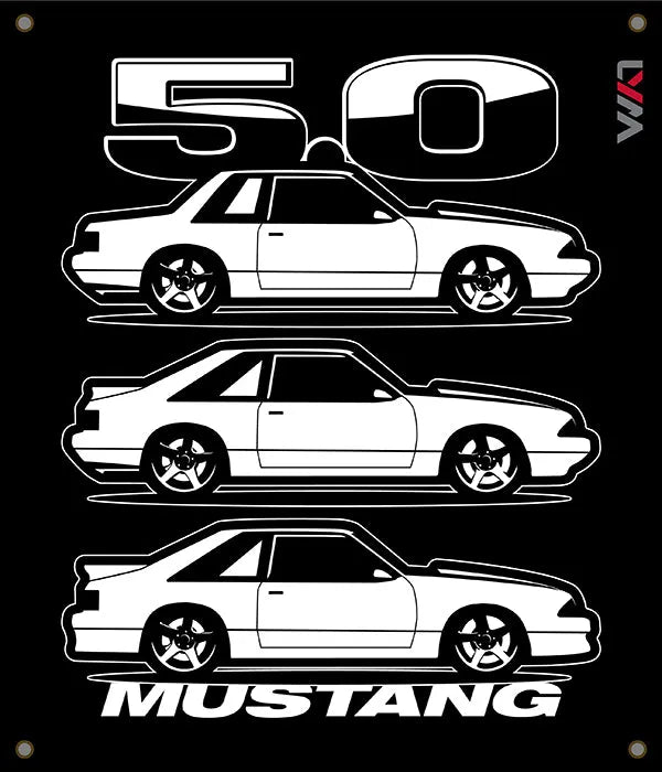 Foxbody Ford Mustang 5.0 Sides Banners - LYM Clothing