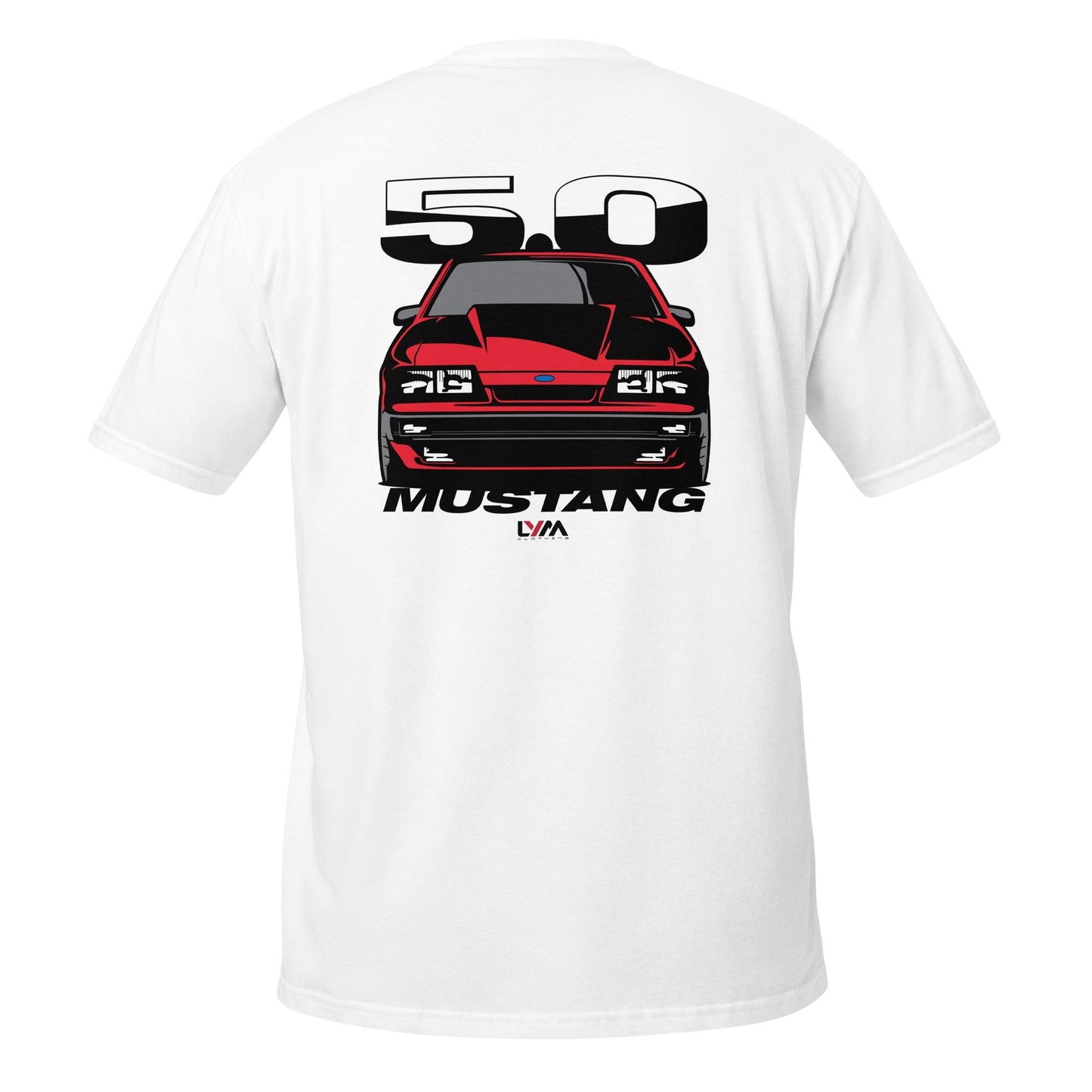 Foxbody 5.0 Ford Mustang 4 Eye Red T-Shirt - LYM Clothing