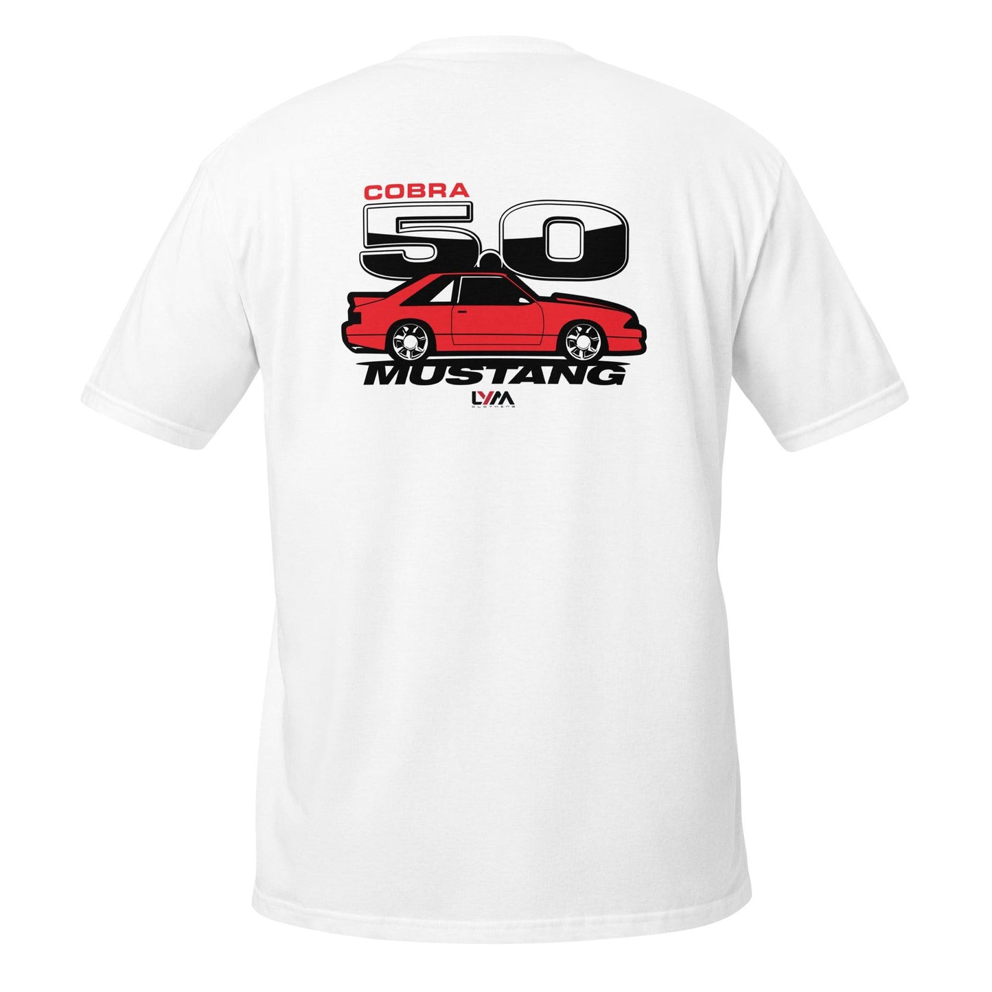 Foxbody 5.0 Ford Mustang Side COBRA Red T-Shirt - LYM Clothing