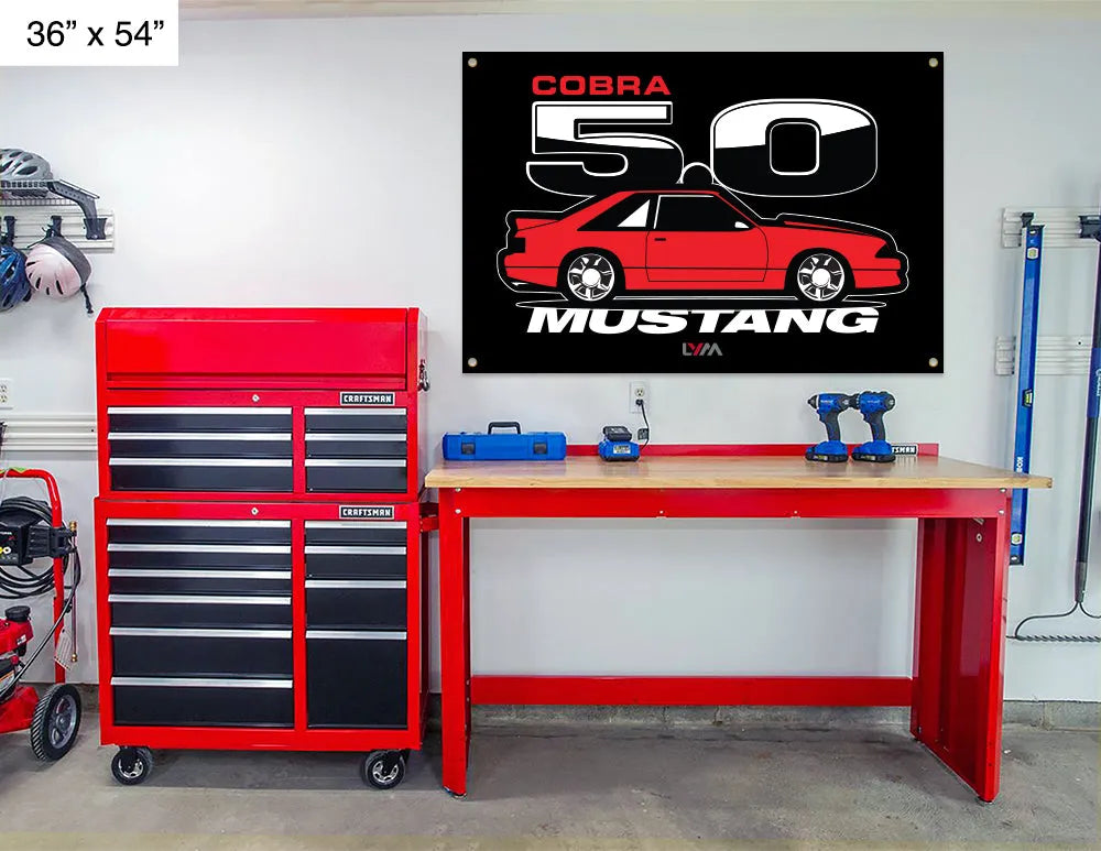 Foxbody 5.0 Ford Mustang GT-Notch-LX-Cobra Side Banner - LYM Clothing