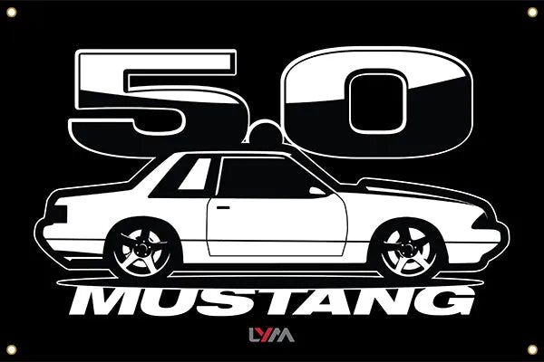 Foxbody 5.0 Ford Mustang GT-Notch-LX-Cobra Side Banner - LYM Clothing