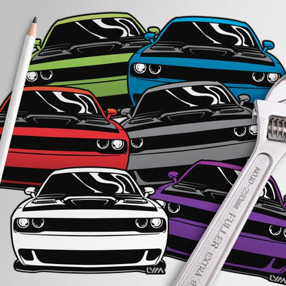 Dodge Challenger Front Sticker - Multiple Colors - LYM Clothing