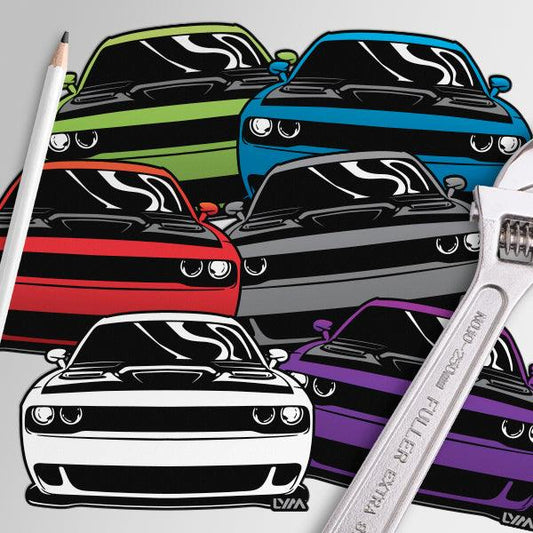Dodge Challenger Front Sticker - Multiple Colors - LYM Clothing