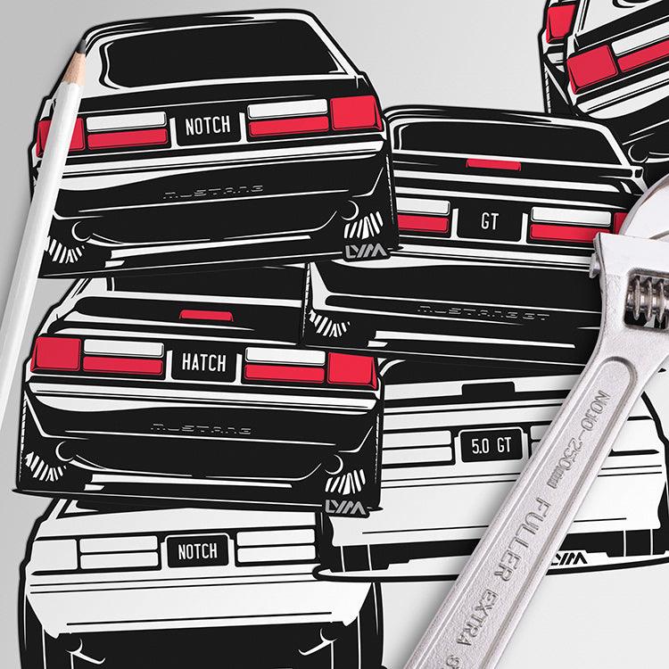 Foxbody Ford Mustang Notch, LX or GT Rear Sticker - LYM Clothing