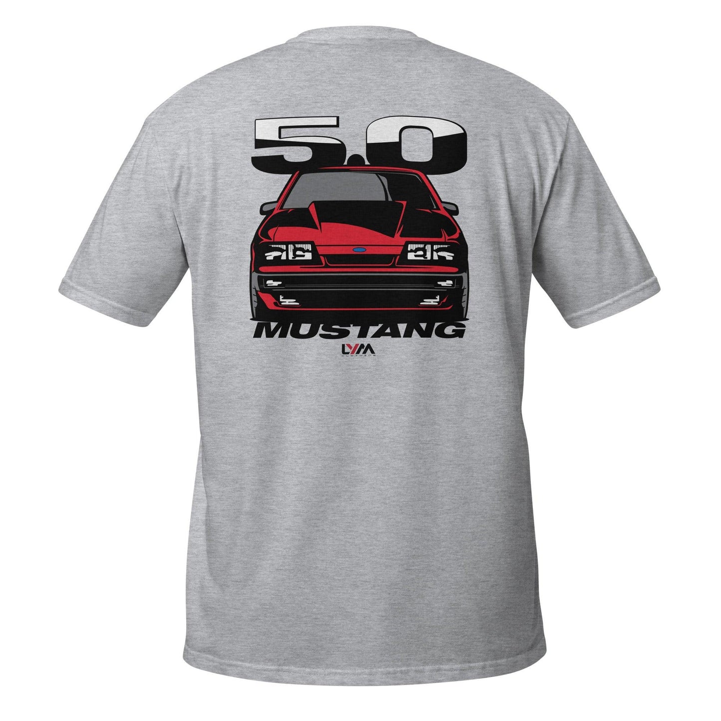 Foxbody 5.0 Ford Mustang 4 Eye Red T-Shirt - LYM Clothing